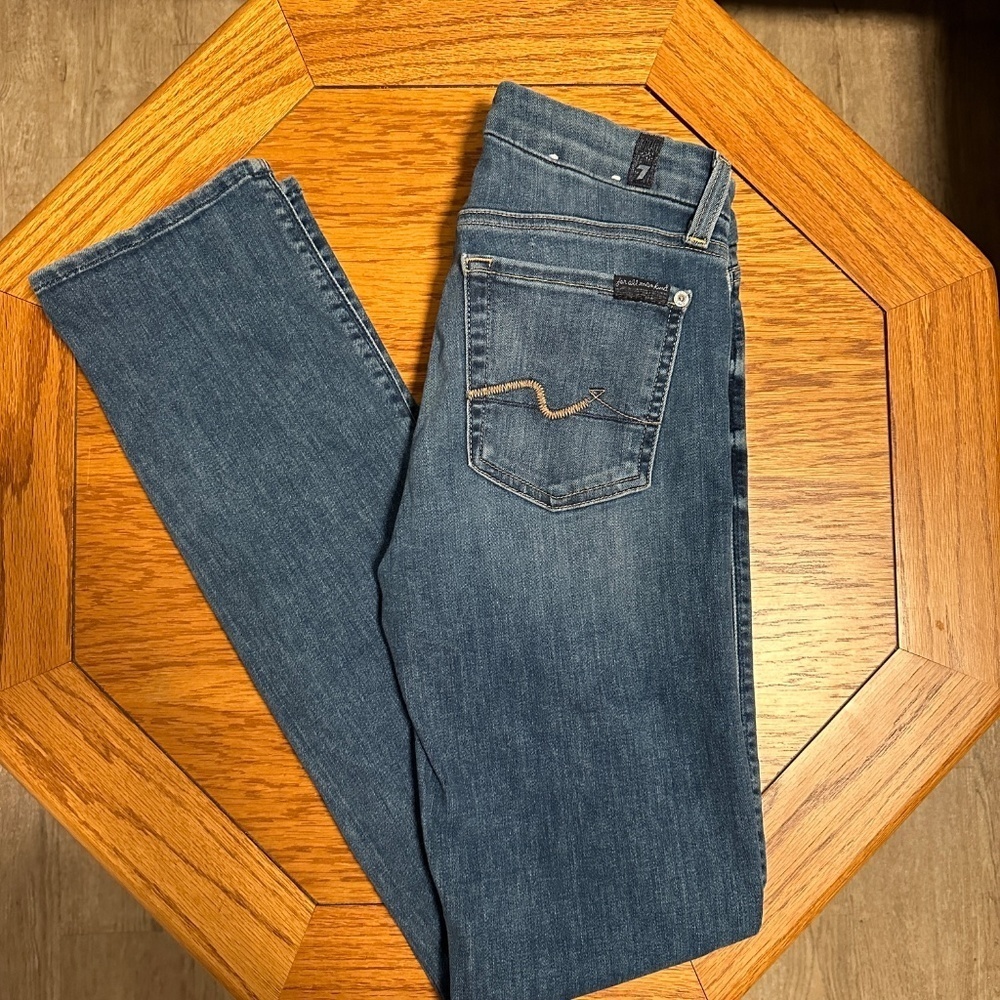 *7 FOR ALL MANKIND* Medium Wash Jimmie Straight Leg Jeans Size 27
